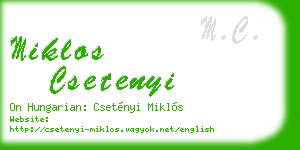 miklos csetenyi business card